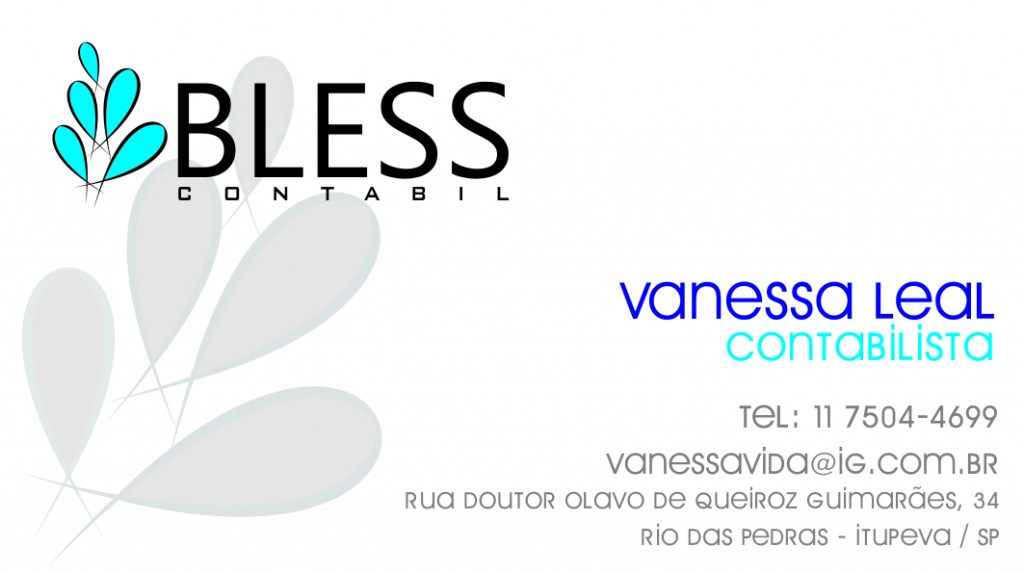 Cartão da empresa Bless contabil